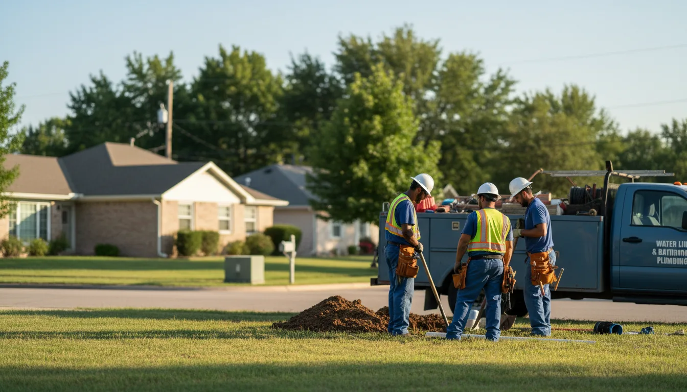 Residential water line and bathroom plumbing service in High Island, TX